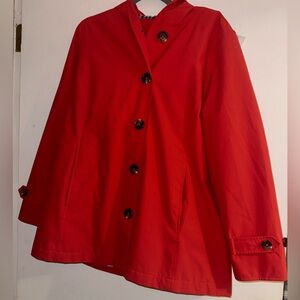 LL Bean Easy-Care Coat Women’s Small Hooded Flannel Lined